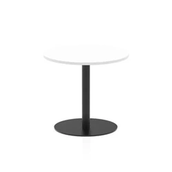 Image of Italia 800mm Poseur Round Table White Top 720mm High Black Leg