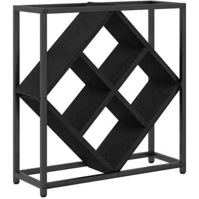 Image of vidaXL Wine Rack Black Oak 51x18x52,5 cm Engineered Wood