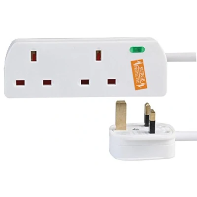 Image of PRO ELEC PELB1950 2 Gang Surge Protected Extension Lead White, 5m