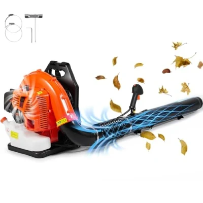 Image of VEVOR Backpack Leaf Blower, 79CC 2 Cycle Gas Blower with 3L Fuel Tank, 930CFM Air Volume 184MPH Speed, Ideal for Lawn Care, Cleaning, and Snow Removal