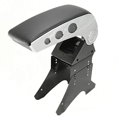 Image of Armrest Car Arm Rest Centre Console Storage Box Leather Chrome Universal Organizer