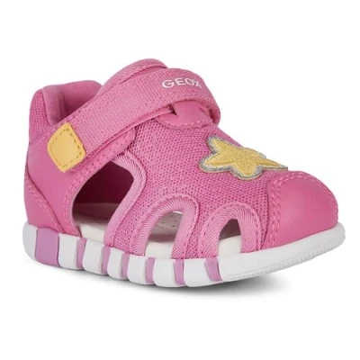 Image of Geox Baby Girls B Iupidoo Gir Sandal, Dk Pink Yellow, 2.5 UK Child