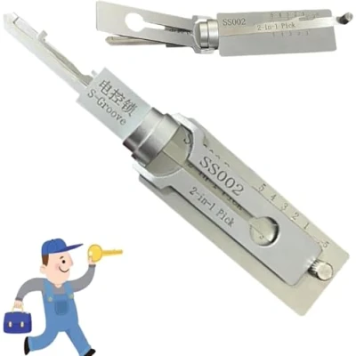Image of Ukisisi Key Decoder Lock Pick，stainless Steel Decoder，master Decoder，sc1 Stainless Decoder，key Pick，utility Keys Steel，2 In 1 Pick and De Coder Tool