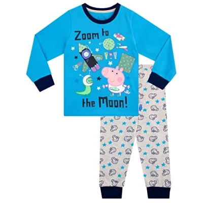 Image of Peppa Pig Boys Pyjamas George Blue 5 6 Years