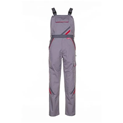 Image of Planam 2331098 Size 98 &quot;Highline Dungarees Zinc/Slate/Red