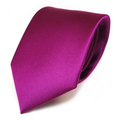 Image of TigerTie Designer Satin Tie necktie violet magenta all one color Polyester