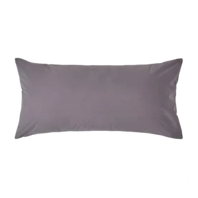 Image of HOMESCAPES Dark Grey Pure Egyptian Cotton Euro Size Pillowcase 40 x 80 cm 200 TC 400 Thread Count Percale Equivalent Pillow Case with Zip