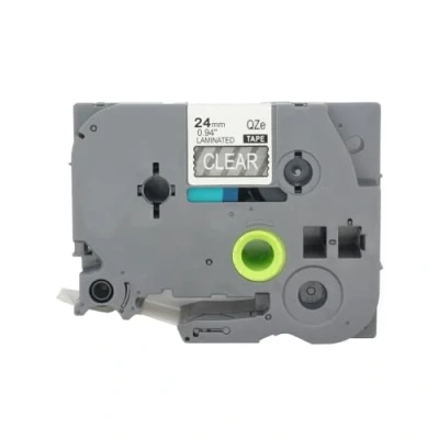 Image of BROVACS 1 Pack White on Clear Laminated Label Tape Compatible for Brother P Touch Printer TZ 155 TZe 24mm 1&quot; OPA4155
