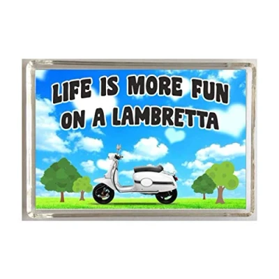 Image of &#039;Clare&#039;&#039;s Cosmetics&#039; Fun Lambretta Lover Gift Life Is More On A Novelty Fridge Magnet Present