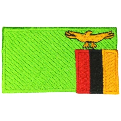 Image of Zambia National Country Flag Iron Sew on Embroidered Patch
