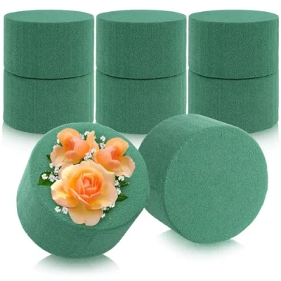 Image of com four® 8x Floral putty for flower arrangements in cylindrical form Foam fresh flowers Sponge weddings, easter and birthdays (08 pieces cylinder)