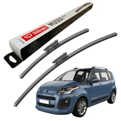 Image of Silbak Windscreen Wipers, for CITROEN C3 Picasso (04/2010 ONWARDS) Wiper Blades, 600mm/400mm, Front Blades Set Accessories,