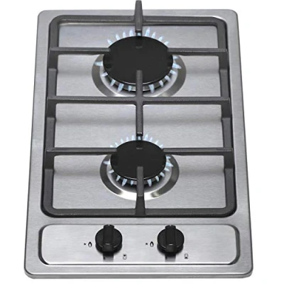 Image of SIA SSG302SS 30cm Stainless Steel Compact Domino Gas Hob With Cast Iron Supports