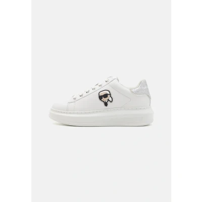 Image of KARL Lagerfeld Kapri LACE Trainers, Women&#039;s, Size: 5, White/silver Leather