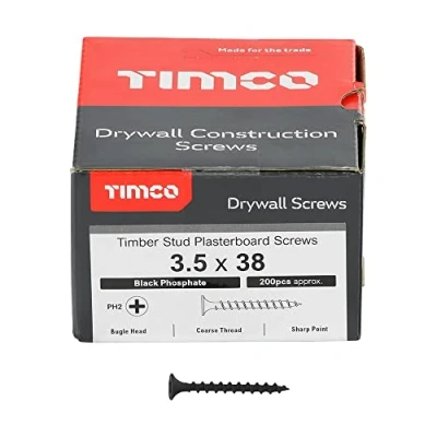 Image of TIMCO Drywall Coarse Thread Bugle Head Black Screws 3.5 x 38
