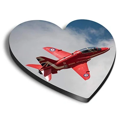 Image of 1 x Heart MDF Magnets Red Arrows Plane RAF 14551