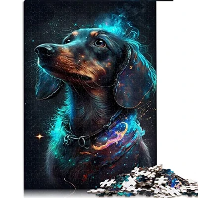 Image of 1000 Pieces Jigsaw Puzzles Dachshund Dog Puzzle for Adults Wooden Challenging Game （Size 50x75cm）