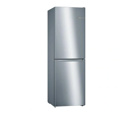 Image of Bosch Home &amp; Kitchen Appliances KGN34NLEAG Serie 2 Freestanding Fridge Freezer with MultiBox, 186cm, No Frost, 300L Capacity, 60cm wide, Inox look Silver