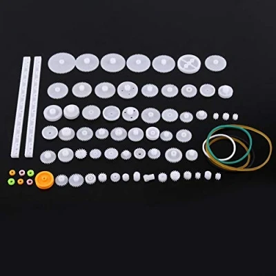 Image of Fafeicy Plastic Gears Set Pulley Belt Worm Kits Crown Gear Robot Motor Toy DIY Parts for Model Amateur(75 Packages)