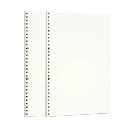 Image of Zelten 2 Pack A4 90 Sheets/180 Pages Blank Loose Leaf Punched Paper Refills for 30 Hole Binder Personal Organizer Diary Notebook Refillable Planner