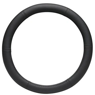 Image of SUMEX Black Pvc Leather Look Steering Wheel Cover For Smaller 35Cm 36Cm Wheels