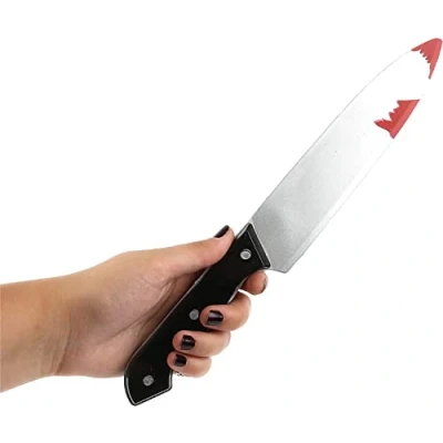 Image of Party Perfecto HALLOWEEN SLASHER KNIFE 30CM LONG PROP PERFECT COSTUME ACCESSORY
