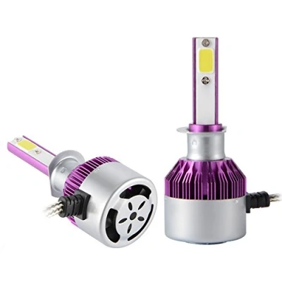 Image of 2pcs 6000LM 50W LED Car Headlight H1 Halogen Lamp Bulb Built in Cooling Fan 6000K White