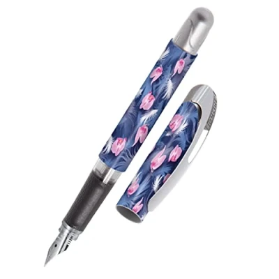Image of ONLINE College ink pen Floating ergonomic fountain for school/college solid medium nib, soft grip part standard cartridges refillableideal beginners, pupils &amp; students