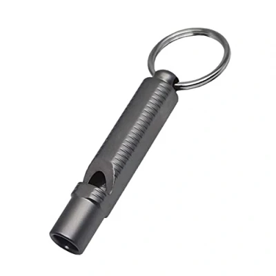 Image of Emergency Whistle, 120db Waterproof Titanium Whistle With Key Ring Attachment for Hiking Camping Outdoors Sports
