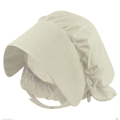 Image of labreeze Victorian Bonnet Hat White Girls Cap Book Week Fancy Dress Party