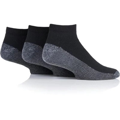 Image of Mens 4 Pair Workforce Safety Trainer Work Socks Black 6 11