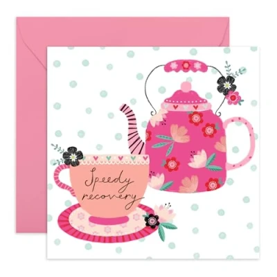 Image of Central 23 Speedy Recovery Card And Envelope Get Well 4 Encouragement Cards For Men Women Floral Greeting Girl Friend Soon Him Her Feel Better Comes With Stickers