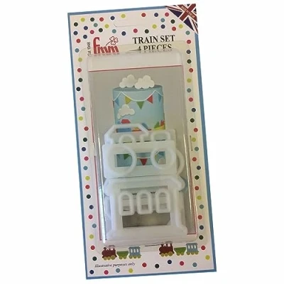 Image of FMM Train and Carriage Cutter Set 4 pcs for Cake Cupcake Decoration