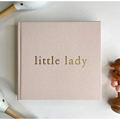 Image of Baby Photo Album Little Lady Albums Gifts Small 6x4&quot; Pink Linen