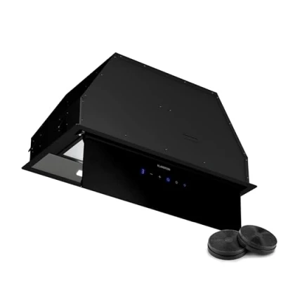 Image of Klarstein Ventimate Integrated Cooker Hood, 60cm Canopy Kitchen 390 m3/h Airflow, Touch Control, Energy Efficiency A+, Quiet DC Motor, LED Lighting, Carbon Filter, Black