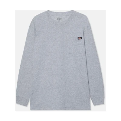 Image of Dickies, Men&#039;s, HEAVYWEIGHT LS POCKET TEE RELAXED, HEATHER GREY, XXL