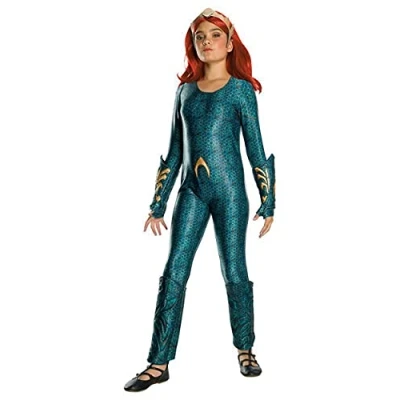 Image of Rubie&#039;s 641366M000 Aquaman Official DC Movie, Mera Girls Deluxe Costume Medium Age 5 7 Years, Multicolour, M