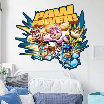 Image of Paw Patrol: The Mighty Movie Patrol Group Power Wall Sticker (90cm Width x 80cm Height)