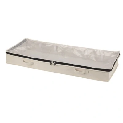 Image of Household Essentials Cotton Canvas Under Bed Clothing and Linen Storage Bag Natural