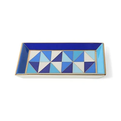 Image of Jonathan Adler Sorrento Rectangle Trinket Tray, Blue