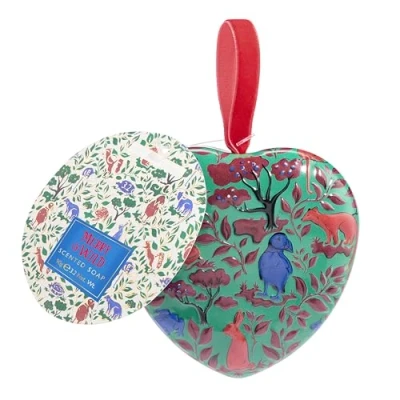 Image of Heathcote &amp; Ivory Merry and Wild Scented Soap in Heart Shaped Tin 90g