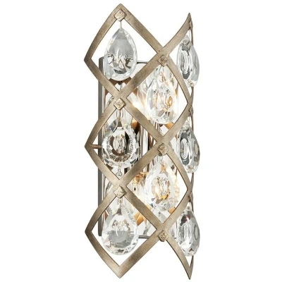 Image of Tiara 2 Light Wall Sconce Vienna Bronze, Crystal