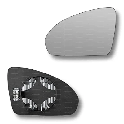 Image of Less4spares Replacement Wing Mirror Glass Left Compatible with Smart Fortwo 2007 2014 CLIP ON Passnager Near Side N/S Heated Blind Spot