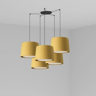 Image of Samba Black, Yellow Pendant Suspension Lamp 5 Light