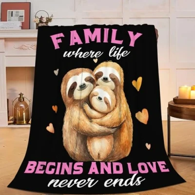Image of Sloth Blanket Super Soft Warm Animal Throw Gift for Women Girls Cozy Fluffy Plush Lightweight Flannel Gifts Fleece Blankets Kids Adults 50&quot;X40&quot;