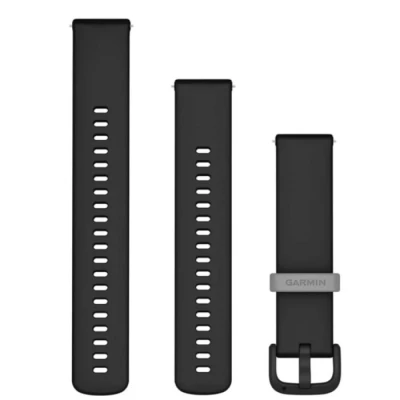 Image of Garmin Quick Release 20mm Silicone Strap Black, One Size, Ideal for Running &amp; Sports Activities