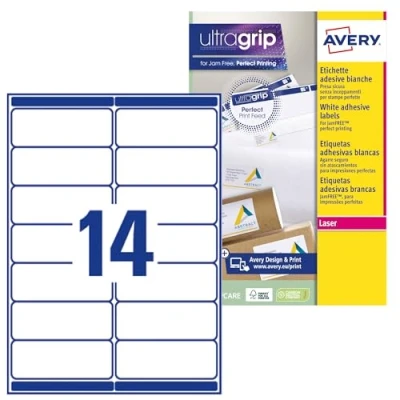 Image of AVERY 210 Custom White Self Adhesive Address Labels No Jam Format 99.1 x 38.1 mm Laser Printing