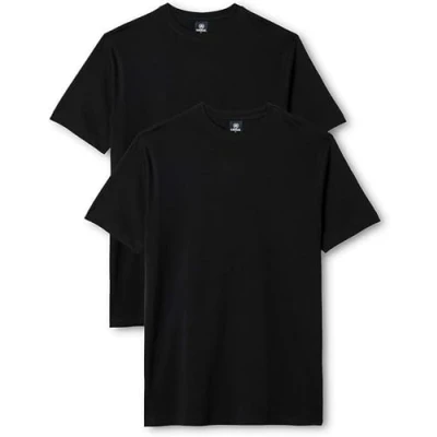 Image of LERROS Men&#039;s Double Pack Crew Neck t Shirt, Black, L