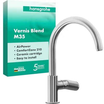 Image of hansgrohe Vernis Blend M35 Kitchen Tap 210 with swivel spout, chrome, 71870000