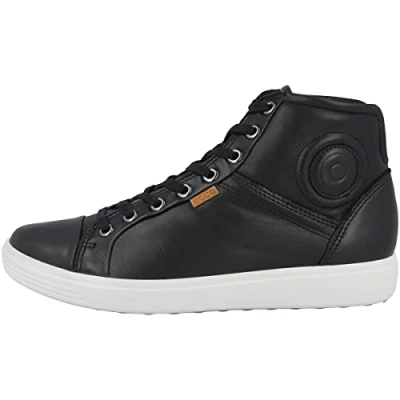 Image of ECCO Soft 7 Ladies, Hi Top Sneakers Women’s, Black (BLACK1001), 9 UK EU
